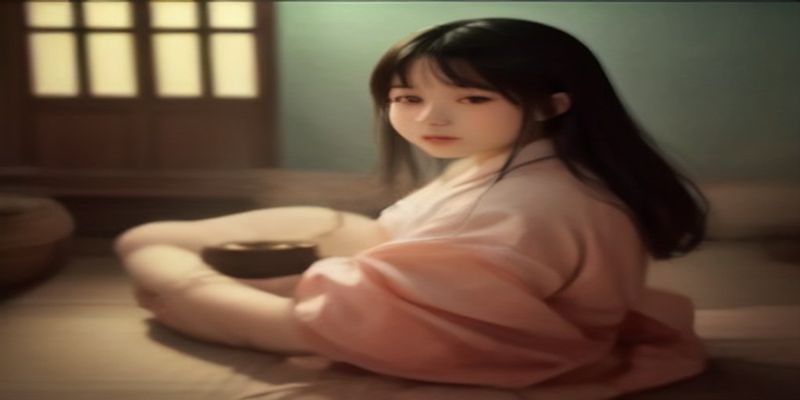 妹调教日记游戏主界面截图，展示酒红色调的二次元养成游戏场景，角色小铃站在樱花飘落的庭院中，画面唯美温暖